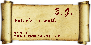 Budaházi Gedő névjegykártya